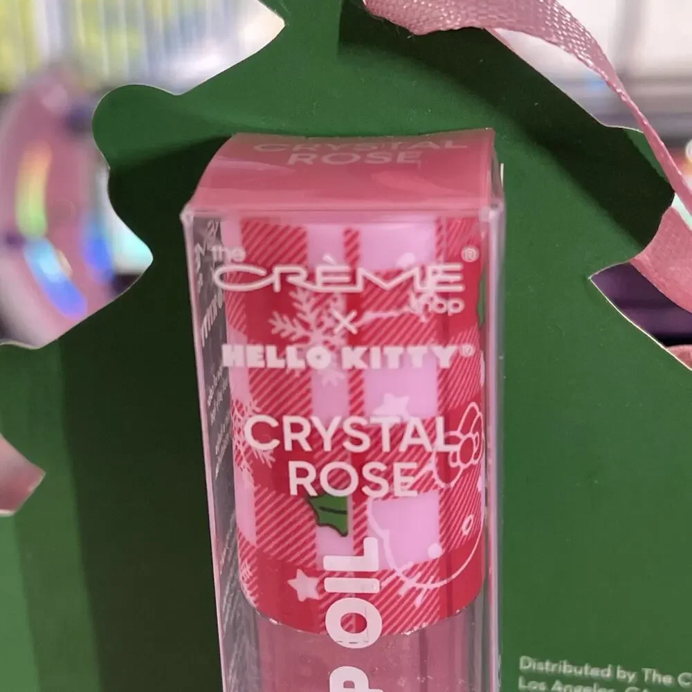 The Creme Shop Hello Kitty Christmas Lip Oil Tinted Jelly Crystal Rose Sanrio